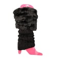 thumbnail image 2 of Knitted Scandinavian Style Leg Warmer With Faux Fur Cuff (Black), 2 of 2