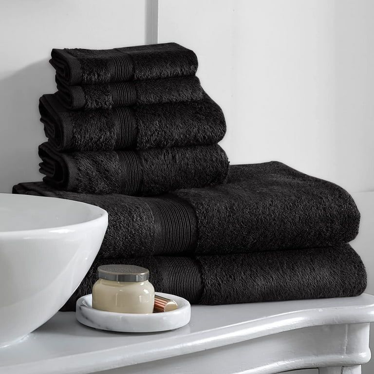 BLC 100% Cotton Bath Towels 6 Pack 2 Bath Towels, 2 Hand Towels