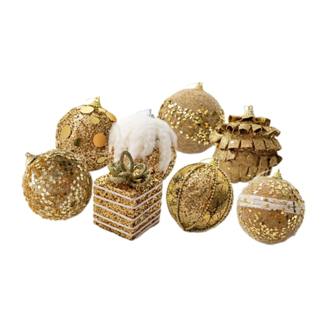 Adornos de Bolas de Navidad Macarena Decoración del Día de San Valentín Oro 8 Piezas