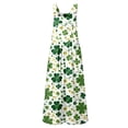 thumbnail image 5 of Gyujnb Women's St. Patrick's Day Overalls - White Green Yellow Shamrock Print Pocketed Wide Leg Jumpsuit for Irish Festival,5XL, 5 of 6