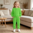 thumbnail image 2 of GPOECD Girls Outfits Cozy Winter Sweatshirt and Sweatpants Soft Lined Long Sleeve Set for Little Girls Girls Athletic Sets,Green,3-4 Years, 2 of 9