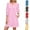 Pink, variant on Nmnitkp Fall Dresses for Women 2026 Fashion Leisure Solid Elastic Cuffs Long Sleeve V-Neck Dress Pink,L