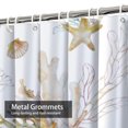 thumbnail image 4 of LALILO Watercolor Corals Seashells Seamless Coral Sea Shell Shower Curtain, 72x72 in, 12 Hooks, 4 of 6