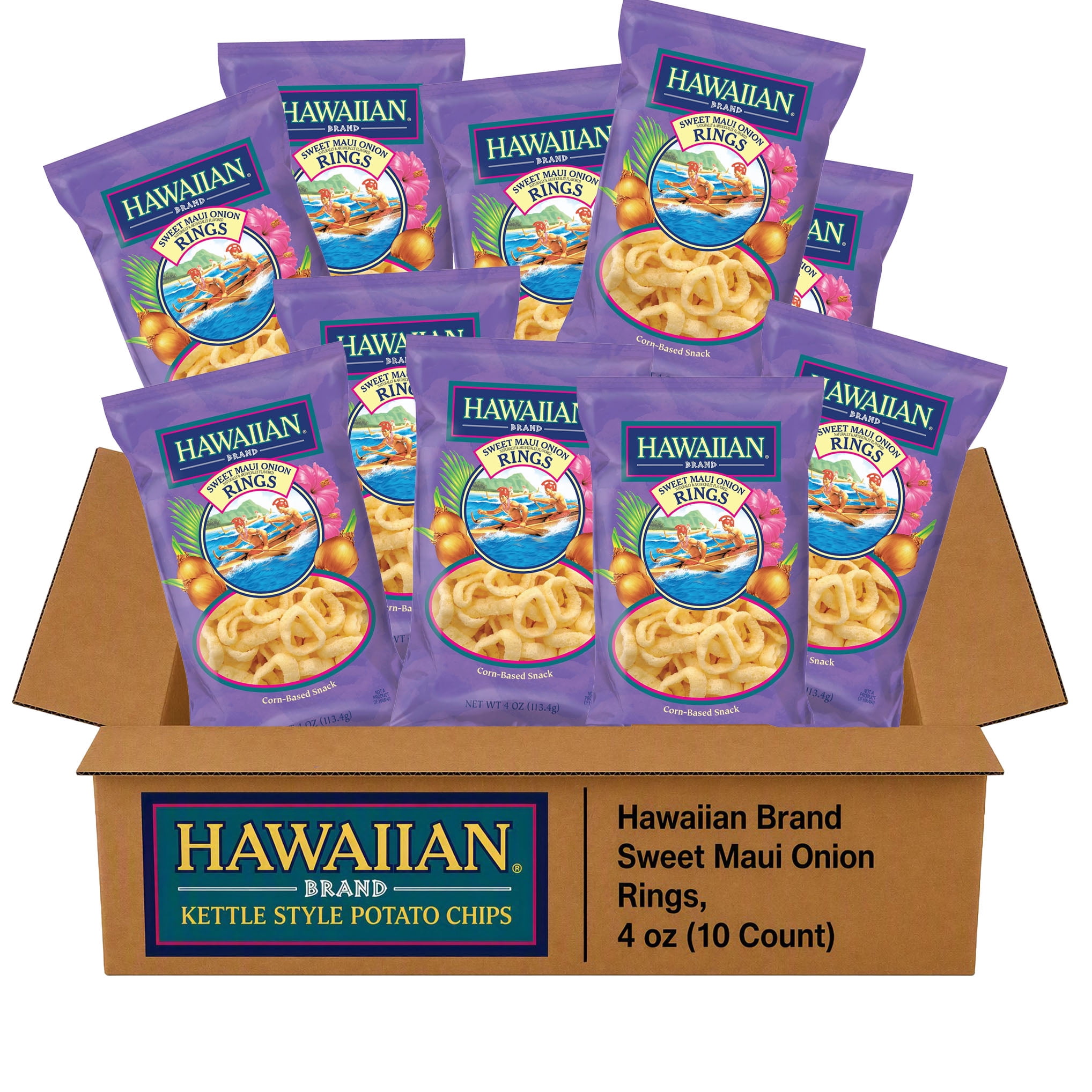 HAWAIIAN Sweet Maui Onion チップス 907g Hawaiian Brand Sweet Maui Onion Kettle Style Potato Chips, 2 oz