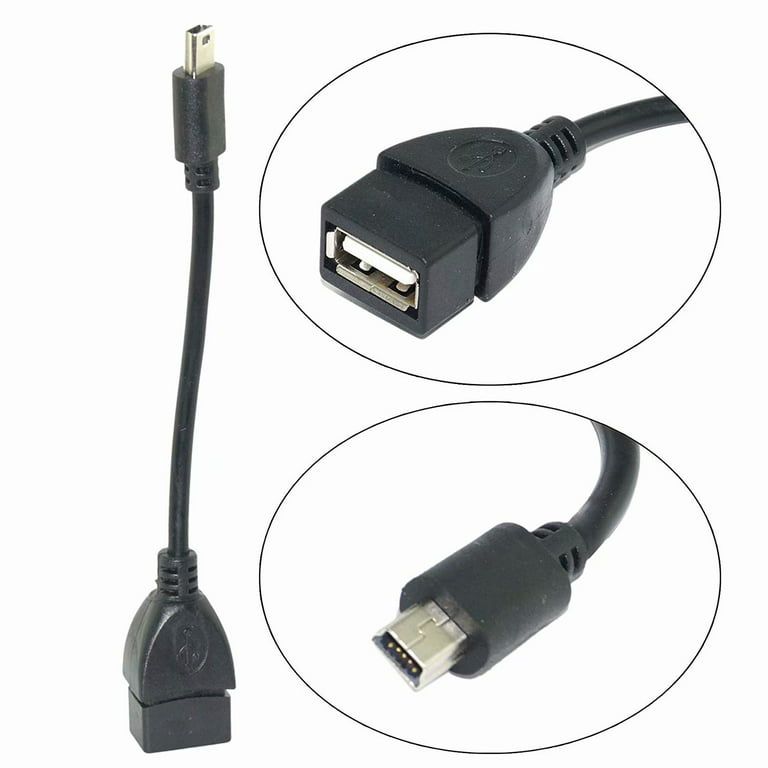 USB OTG Cable - Micro USB to Mini USB - M/M - 8 in.