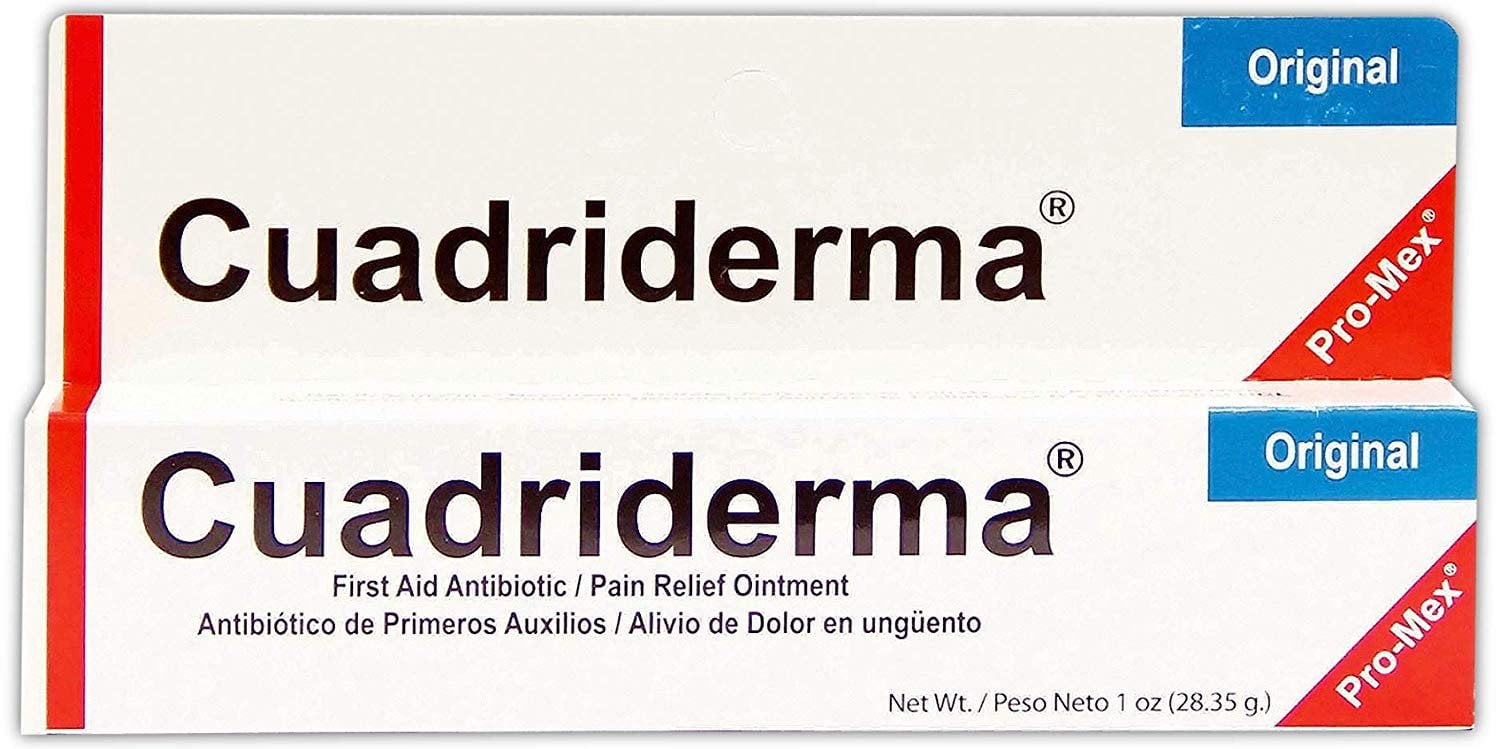 Cuadriderma Cream  First Aid Antibiotic Ointment for Wound Care Protection for Minor Cuts, Scrapes, and Burns; 1 Oz