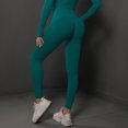 thumbnail image 6 of Riforla Workout Leggings for Women Knitted Seamless Peach Tight Yoga High Waist Show Running Fitness Womens Tights Dark Green S, 6 of 7