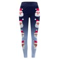 thumbnail image 3 of Leggings deportivos Gibobby estampados navideños de moda informal para mujer Azul S, 3 of 5