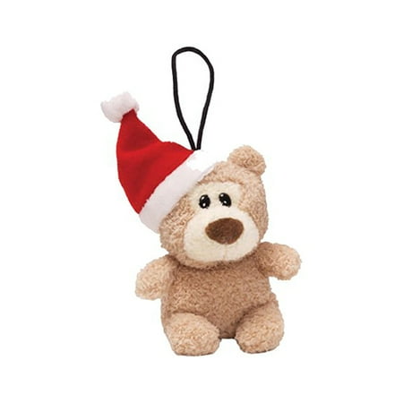 Gund Plush Itty Bitty Bits Bear w/Santa Hat, Tan 5.5"H