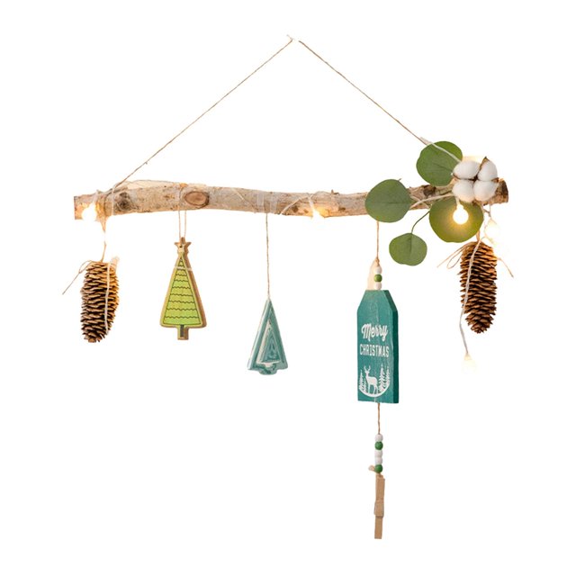 Decoración de ramas de árbol de Navidad, adornos de luces, decoración de pared multiusos de madera, adornos colgantes de vacaciones para dormitorio, hoteles y hogar Estilo B BLESIY Colgante colgante