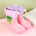 thumbnail image 4 of XIMIN Kids Cute Cartoon Frog Pattern Rainboots Girls' Waterproof Rain Boots Rubber EVC Rainboots Kids Easy-on Rain Boots Toddler Rain Shoes, 4 of 8