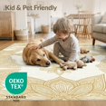thumbnail image 4 of ODIKA 6'x9' Washable Area Rug Non-Slip, Chair-Friendly, Boho Motifs Contemporary Beige Neutral Ivory Traditional Damask Refined for Dining Room, Under Table, Office Décor, 4 of 7