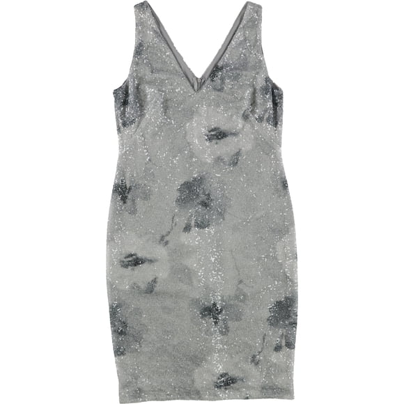 Ralph Lauren Vestido de cóctel floral con lentejuelas para mujer, gris, 4