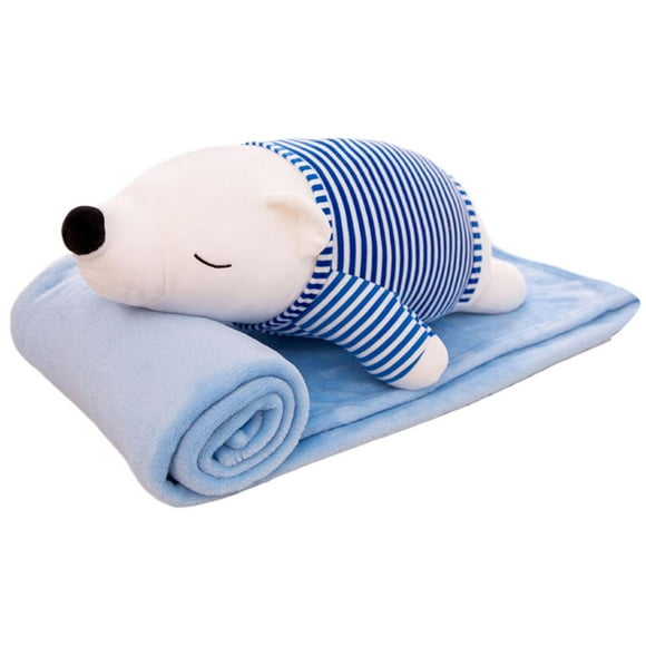 Specialoffer! Two In One Cartoon Animal Pillow With Built In Blanket Dual Purpose Office Car Nap Blanket Winter Thickened Sofa Pillow With Dual Functions