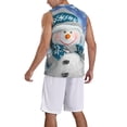thumbnail image 2 of Naloa Christmas Snowman In The Snow Basketball Jersey Reversible Men's Mesh Athletic Sports Shirts Training Practice S-4XLLarge, 2 of 6
