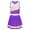 Purple, variant on TSSOE Youth Girls Cheerleading Performance Outfit Cheer Sequins Printed Crop Top with Flare Mini Skirt Cheer leader Uniform Black 6