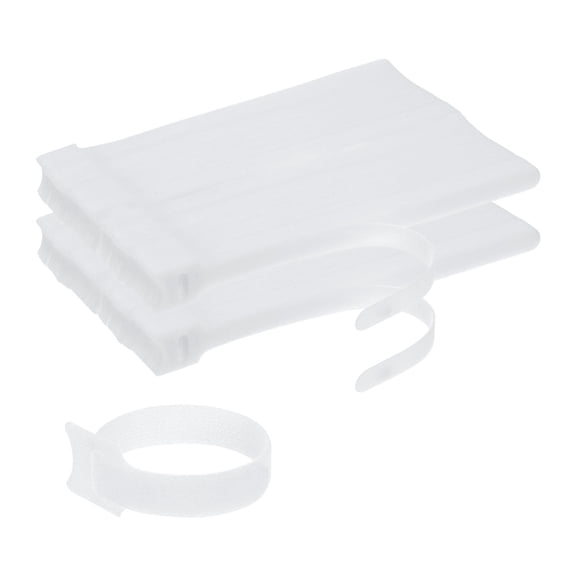Uxcell 200-Pack Reusable Cable Ties 7.9 in Fastening Adjustable Hook and Loop Tie Wrap for Office, White