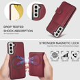 thumbnail image 3 of Decase for Samsung Galaxy S22 Flip PU Leather Back Cover with 2-in-1 Detachable Magnetic Wallet with 5 Card Slots Compatible Mag-Safe and RFlD Blocking Kickstand and Wireless Charging,Winered, 3 of 5
