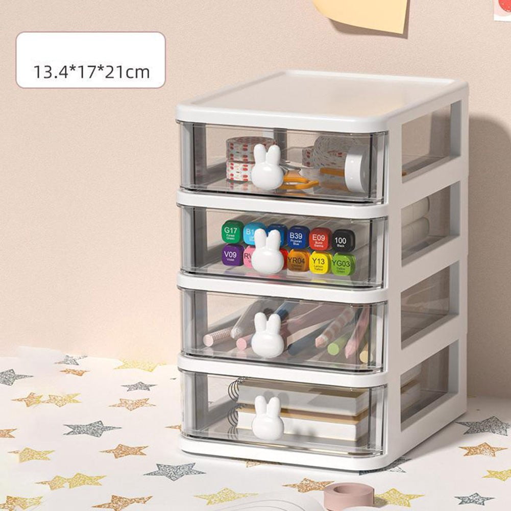 linyes Desk organizer with drawer, cute desk accessories, space saving stationery box