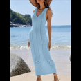 thumbnail image 4 of Traje de Baño de Crochet para Mujer, de , Sin Mangas, para Playa, de Verano Azul M, 4 of 10