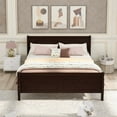 thumbnail image 2 of Kidkapers Espresso Full Size Sleigh Bed Frame with Headboard and Footboard - Wooden Slats, No Box Spring Needed, 2 of 5