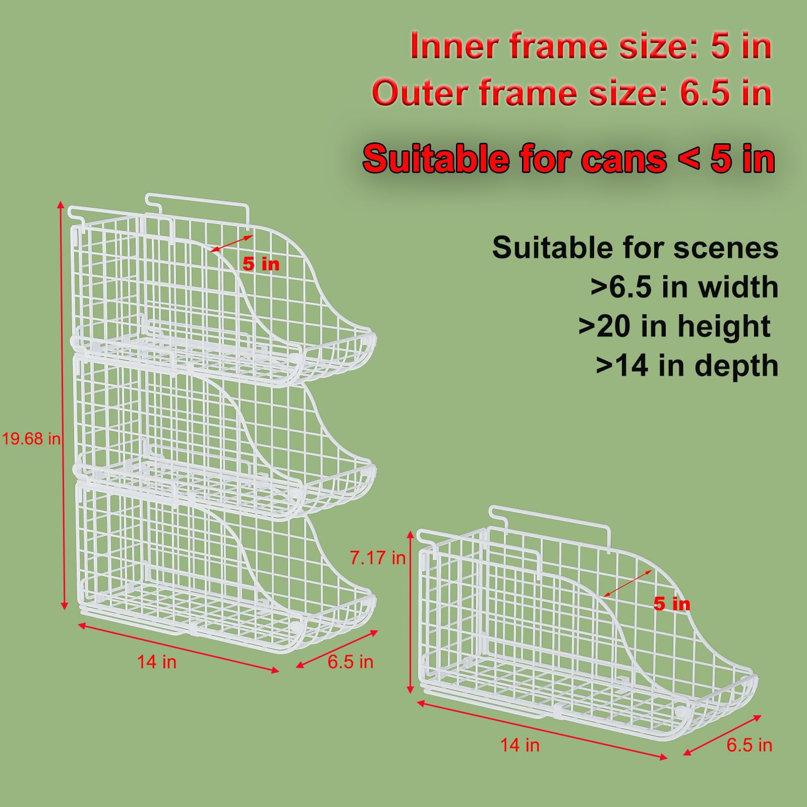 3-pack Soda Can Organizer For Pantry  Stackable Storage Canned Food Basket With Handles Kitchen Countertop Cabinet Pending