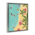 thumbnail image 4 of Busy Beach Day Hangout Gray Framed Floater Canvas Wall Art, design by Nabeela Rumi, 4 of 10