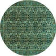 thumbnail image 1 of Ahgly Company Machine Washable Indoor Round Persian Turquoise Blue Traditional Area Rugs, 8' Round, 1 of 4