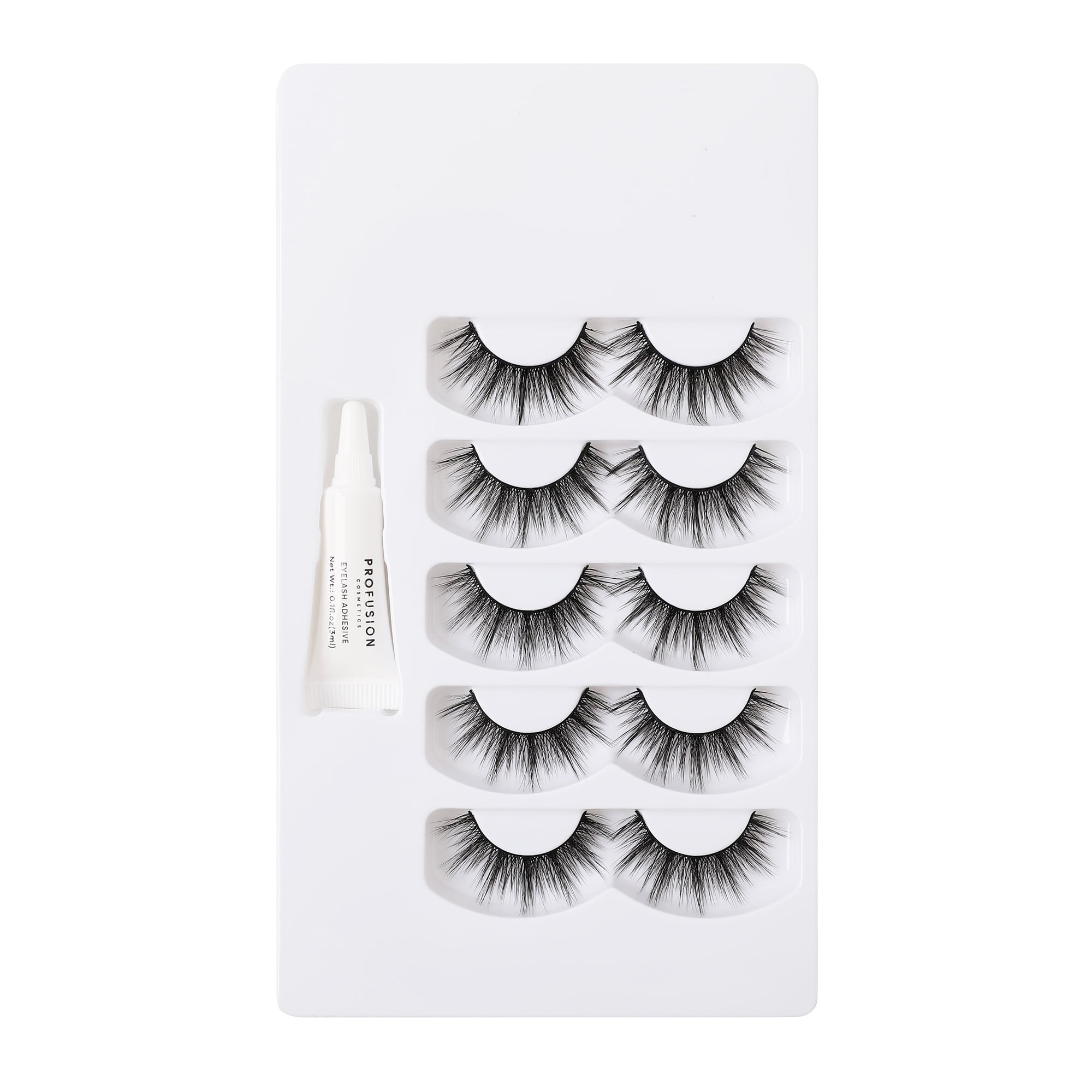 (2 pack) Profusion Cosmetics Iconic 3D Faux Mink Black Eyelashes 5 Pair- Oh My