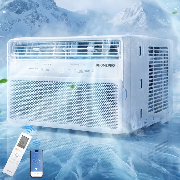14,000 BTU Smart Inverter Window Air Conditioner, Window AC with 4 Modes, Cools up to 700 Sq. Ft, Washable Filter, Adjustable Window Fit