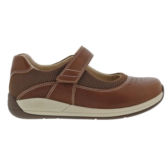 Drew Trust Women Comfort Mary Jane Shoes In Camel Leather