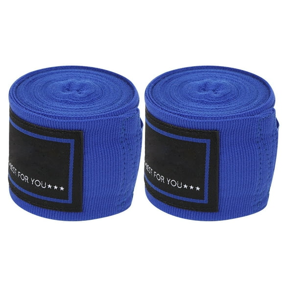 Cergrey Boxing Bandage,Sanda Wrist Bandage,A Pair of Blue Elastic Boxing Fixing Belt Hand Guard All Cotton Sanda Muay Thai Sport Protective Gear
