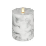 Luminara Realistic Artificial Flame Marble Candles - Moving Flame LED Battery Operated Lights - Unscented - Remote Ready - 3.25" x 4.5"