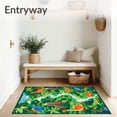 thumbnail image 3 of ODIKA 4'x6' Machine Washable Non-Slip Area Rug, Dino Delight Round Fun Play High Traffic Rug, Green, 85278, 3 of 7