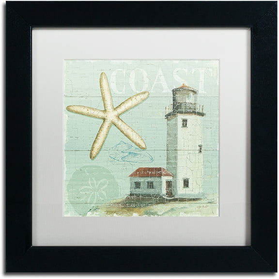 Trademark Fine Art "Beach House II" Canvas Art by Lisa Audit, White Matte, Black Frame
