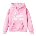 thumbnail image 2 of Riecok Kids Hoodies Girls 5t Long Sleeve With Pockets Round Neck Fashion Hoodie Casual All-Match Kids Warm Winter Hoodies Pullover Hooded Sweatshirt Pink 140, 2 of 3