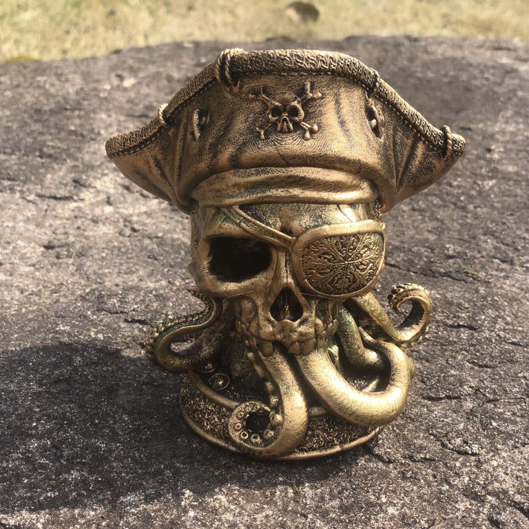 Steampunk Kraken Octopus Brooch Pin - Silver Bronze Pirate Ship Design | Fantasy Jewelry & Badge