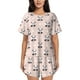thumbnail image 1 of Balery Cute Panda Conjunto de Pijama para Mujer con Estampado, Dos Piezas de Manga Corta y Shorts, Ropa de Dormir Suave con Cuello Redondo y Bolsillos-Small, 1 of 6