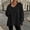 Black, variant on WIZUTIZ Women's V-Neck Side Slit Long Sleeve Sweatshirt Casual Fall Fashion Pullover Solid Color Polyester Blend Trendy Top