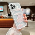 thumbnail image 2 of Funda compatible con iPhone 14 Pro, diseño de mariposas y flores de dibujos animados para mujeres y niñas, estética kawaii, delgada, suave, TPU transparente para iPhone 14 Pro (rosa claro), 2 of 8