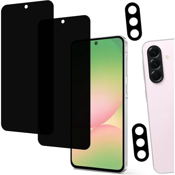 Privacy Screen Protector Designed For Samsung Galaxy A56 5G Anti Spy Private Tempered Glass Film 2-Pack Camera Lens Protector Film 2-Pack
