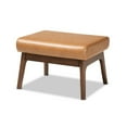 thumbnail image 2 of Baxton Studio Bianca Mid-Century Modern Walnut Brown Finished Wood and Tan Faux Leather Effect 2-Piece Lounge chair and, 2 of 7