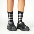 thumbnail image 4 of Sigee White And Black Plaid for Premium Children's Socks Unisex School Kids Boys Girls,Soft and Comfy Kids' Socks, 4 of 5