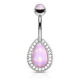 thumbnail image 4 of Belly Ring with Illuminating Stone Teardrop Shield and Illuminating Stone 14g, 4 of 12