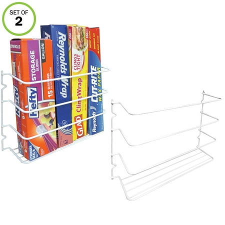 Evelots Wrap Organizer Rack-Kitchen Cabinet Door-Wall-Plastic Coated (Best Product For Painting Kitchen Cabinets)