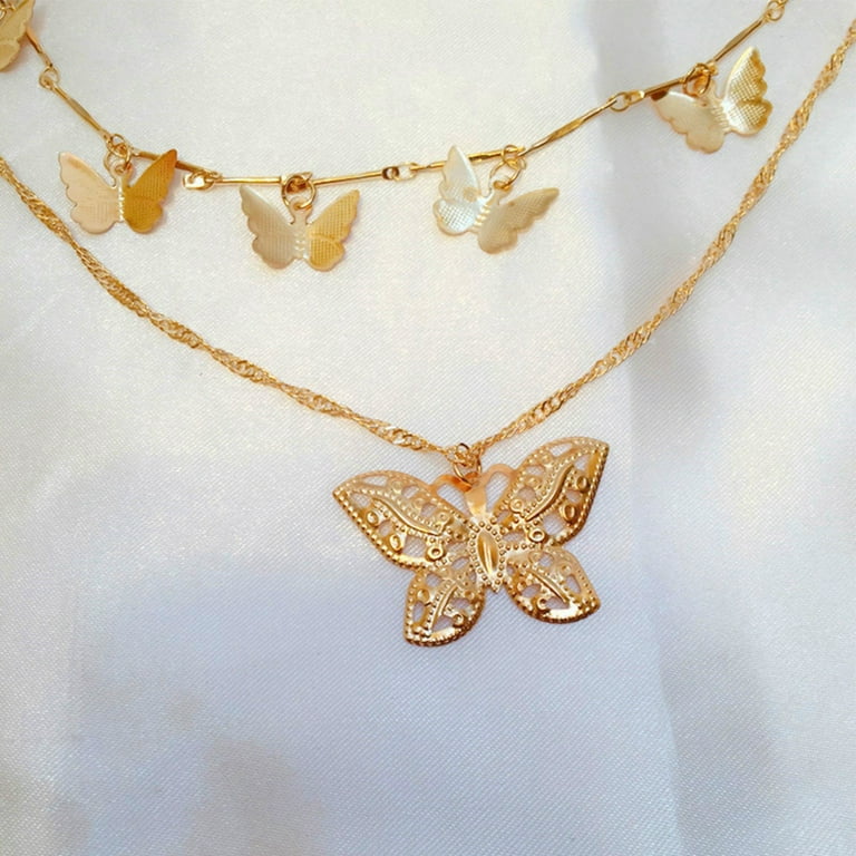 Tennis chain butterfly necklace deals