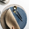 thumbnail image 4 of facefd 4Pcs 36cm Style Japonais Napperons Tressés Ronds pour Table à Manger Résistant à la Chaleur Non- pour Slip Cuisine Coasters Bleu, 4 of 6