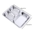 thumbnail image 2 of TXYRDXK Stainless Steel Divided Plates Tray, 3 Section Stainless Steel Plate, Compact Serving Platter Dinner Dishes Snack, Picky Eaters, Campers, Picnic and Portion Control, BPA Free, Silver, 1 Pack, 2 of 2