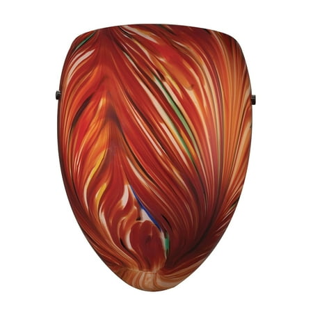 

Arco Baleno 1-Light Sconce in Satin Nickel with Multi-colored Glass