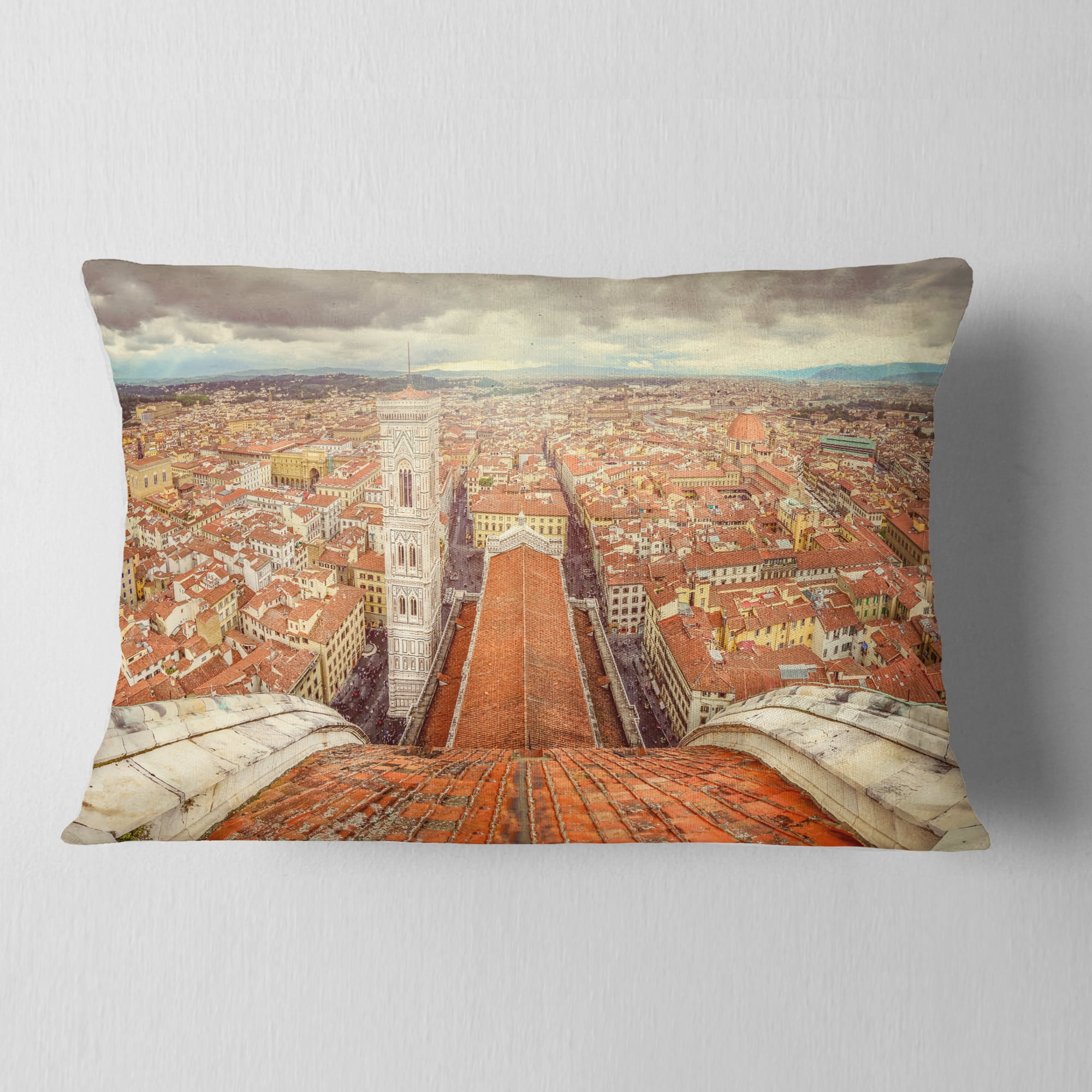 Designart 12" x 20" Multi-color Polyester Throw Pillow